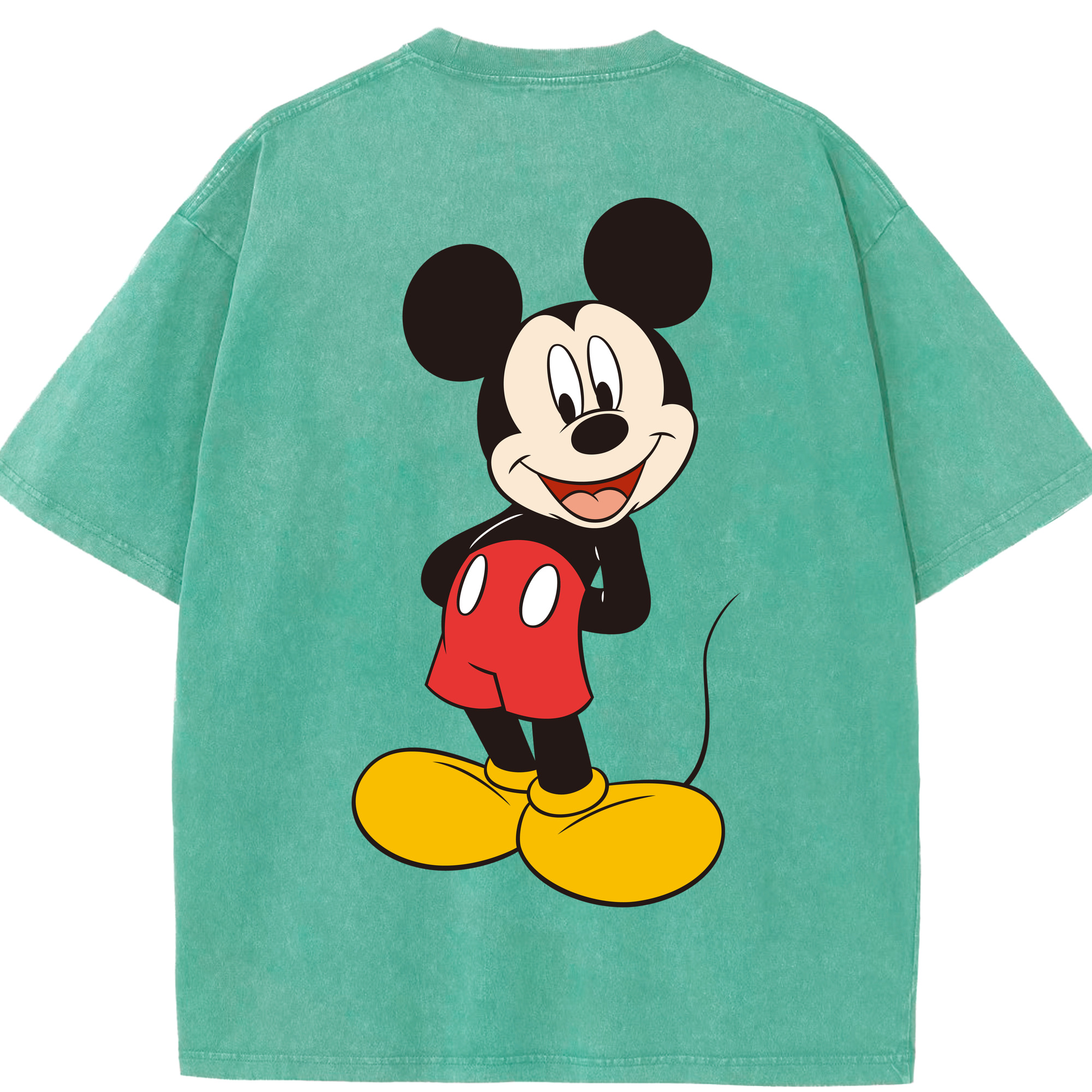 （画像用） ミッキーマウス Mickey Mouse 綿100% ヴィンテージ風 半袖Tシャツ（背面プリント）
